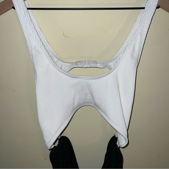 Out From Under | Ribbed Black & White Cut Out One-Piece Suit (size M) - Picture 3 of 4